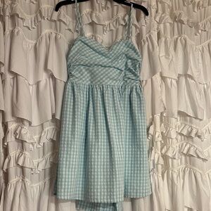 TCEC Light Blue Gingham Mini Dress